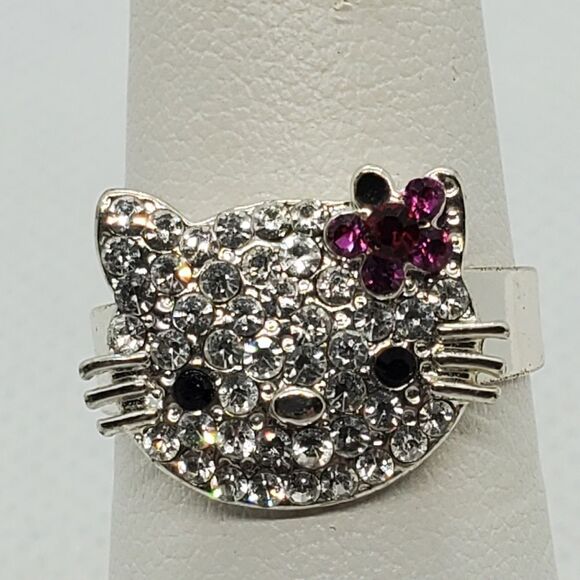 Adjustable Hello Kitty Rhinestone Ring - Picture 2 of 3